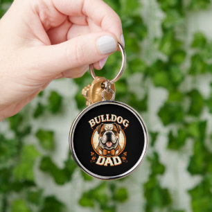 Bulldog Dad – Cute Vintage Bulldog Father’s Day Key Ring