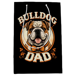 bulldog dad – cute vintage bulldog father’s day medium gift bag