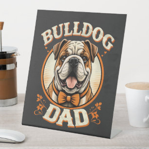 bulldog dad – cute vintage bulldog father’s day pedestal sign