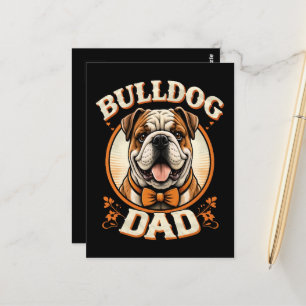 Bulldog Dad – Cute Vintage Bulldog Father’s Day Postcard