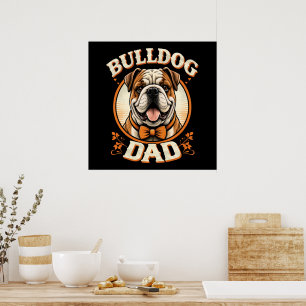 bulldog dad – cute vintage bulldog father’s day poster