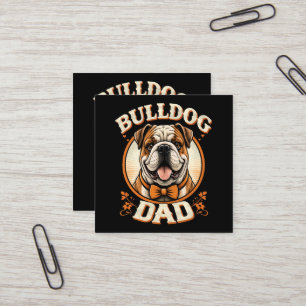 Bulldog Dad – Cute Vintage Bulldog Father’s Day Square Business Card