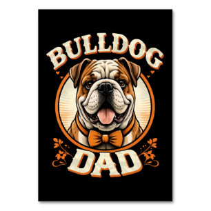 bulldog dad – cute vintage bulldog father’s day table number
