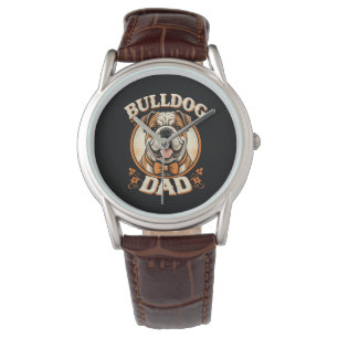 Bulldog Dad – Cute Vintage Bulldog Father’s Day Watch