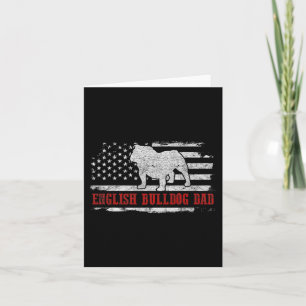 Bulldog Dad Distressed American Flag Patriotic Dog Card