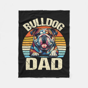 Bulldog Dad Dog Lovers Daddy Father's Day  Fleece Blanket