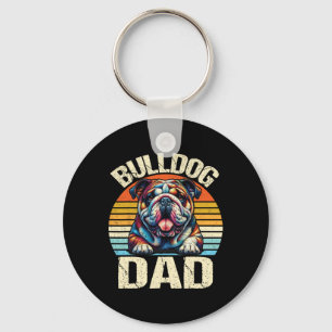 Bulldog Dad Dog Lovers Daddy Father's Day  Key Ring