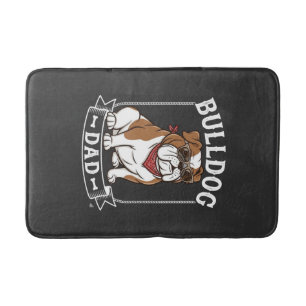 Bulldog Dad Dog Sunglasses Bandanna Bath Mat