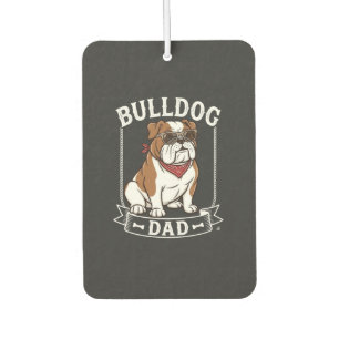Bulldog Dad Dog Sunglasses Bandanna Car Air Freshener