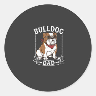 Bulldog Dad Dog Sunglasses Bandanna Classic Round Sticker