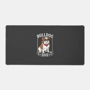 Bulldog Dad Dog Sunglasses Bandanna Desk Mat