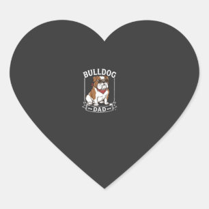 Bulldog Dad Dog Sunglasses Bandanna Heart Sticker
