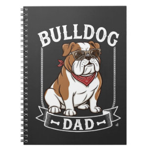 Bulldog Dad Dog Sunglasses Bandanna Notebook