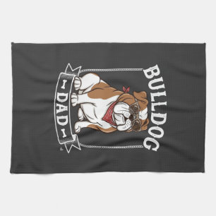 Bulldog Dad Dog Sunglasses Bandanna Tea Towel