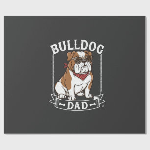 Bulldog Dad Dog Sunglasses Bandanna Wrapping Paper