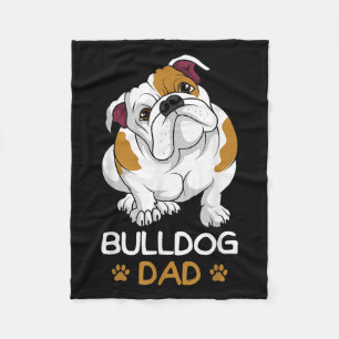Bulldog Dad Funny English Bulldog Dog Owner For Me Fleece Blanket