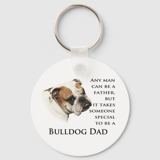 Bulldog Dad Keychain (Front)