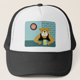 Bulldog Dartboard Beer Bar Trucker Hat