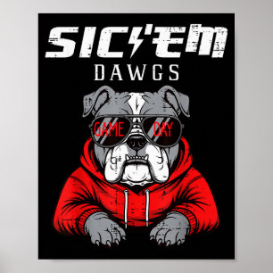 Bulldog Dawgs Women Kids Men Boys Girls Youth Teen Poster