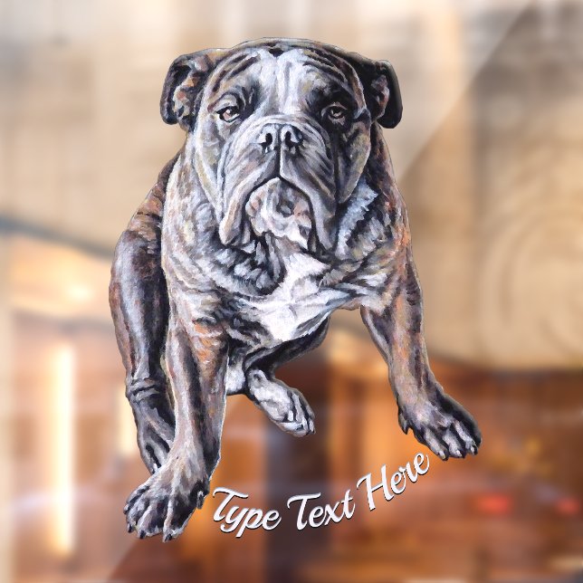 Bulldog Decal Bulldog Art Window Cling Personalise (Sheet 2)