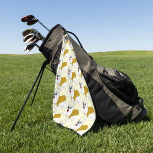 Bulldog Design Any Colour Background Golf Towel