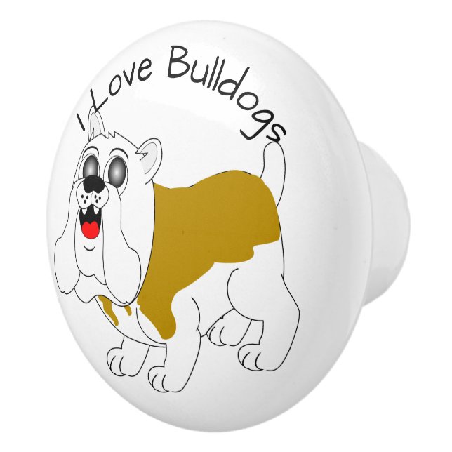 Bulldog Design Ceramic Knob (Right)