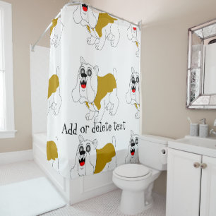 Bulldog Design Personalised Shower Curtain