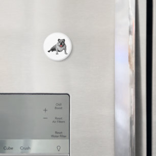 Bulldog Design with Red Details Magnet