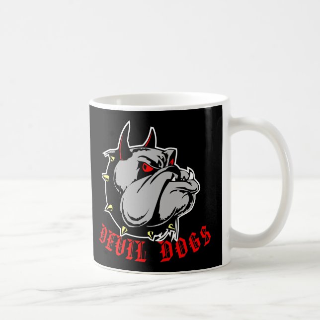 Bulldog Devil Dogs Black Coffee Mug (Right)