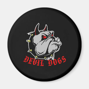 Bulldog Devil Dogs Black Magnet