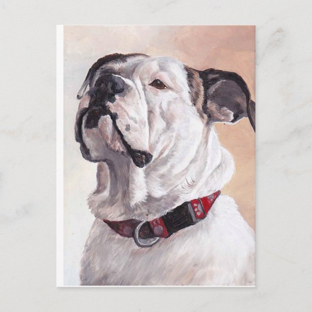 Bulldog Dog Art Postcard (Front)