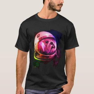 Bulldog Dog Astronaut Spacemen T-Shirt