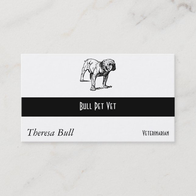 Bulldog Dog Business Card (Front)