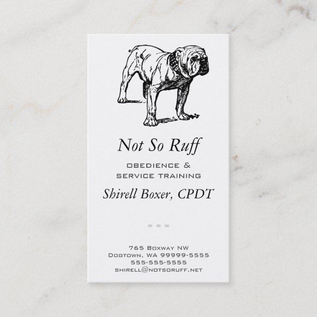 Bulldog Dog Business Card (Front)
