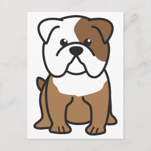 Bulldog Dog Cartoon Postcard