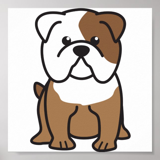 Bulldog Dog Cartoon Poster (Front)