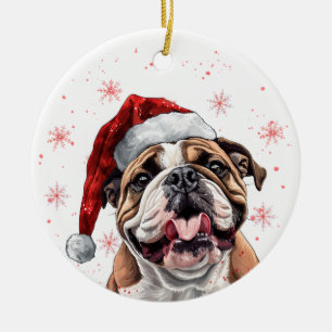 Bulldog Dog Christmas Personalized Ceramic Tree Decoration