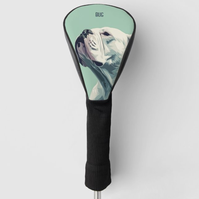Bulldog Dog Golf Head Cover (Front)