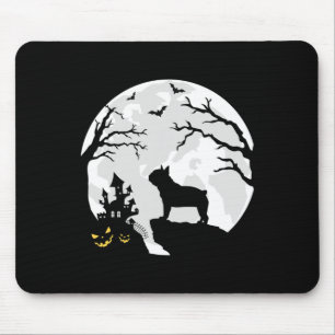 Bulldog Dog In The Moon Halloween Costume Men Wome Mouse Mat