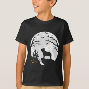 Bulldog Dog In The Moon Halloween Costume Men Wome T-Shirt