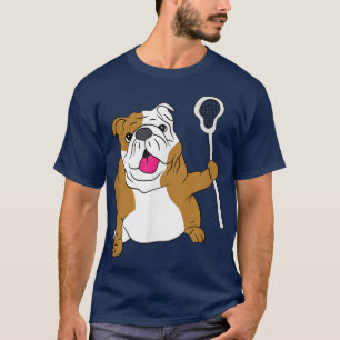 Bulldog Dog Lacrosse Design LAX Dad T-Shirt
