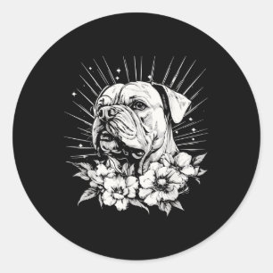 Bulldog Dog Lover Retro Style Tattoo  Classic Round Sticker