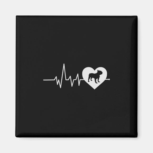 Bulldog Dog Lovers Men Women Gift Frenchie Heartbe Magnet (Front)