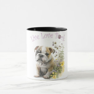 Bulldog Dog Mum Floral Mug