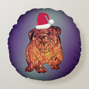 Bulldog, Dog New Year Round cushion