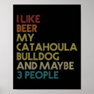 Bulldog Dog Owner Beer Lover Quote Vintage Retro  Poster