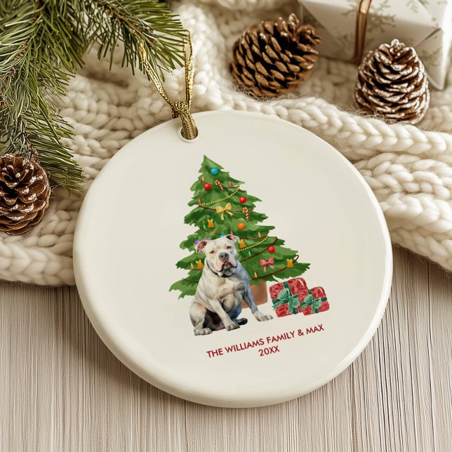 Bulldog Dog Personalised Christmas Ceramic Tree Decoration (Creator Uploaded)