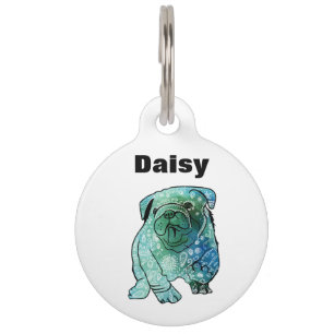Bulldog Dog,Puppy Mandala Custom Name DogPet Tag