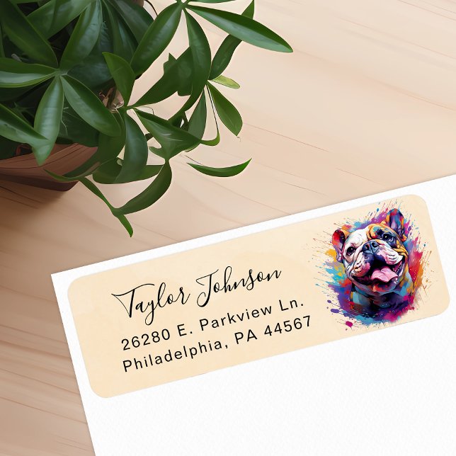 Bulldog Dog Return Address Label (Creator Uploaded)