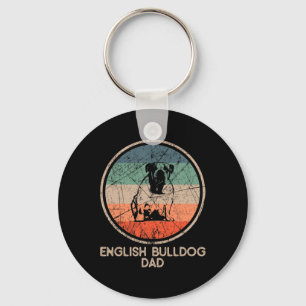 Bulldog Dog - Vintage English Bulldog Dad Key Ring